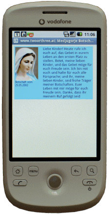 Random messages of Medjugorje - android phone