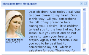 Random messages of Medjugorje - igoogle gadget